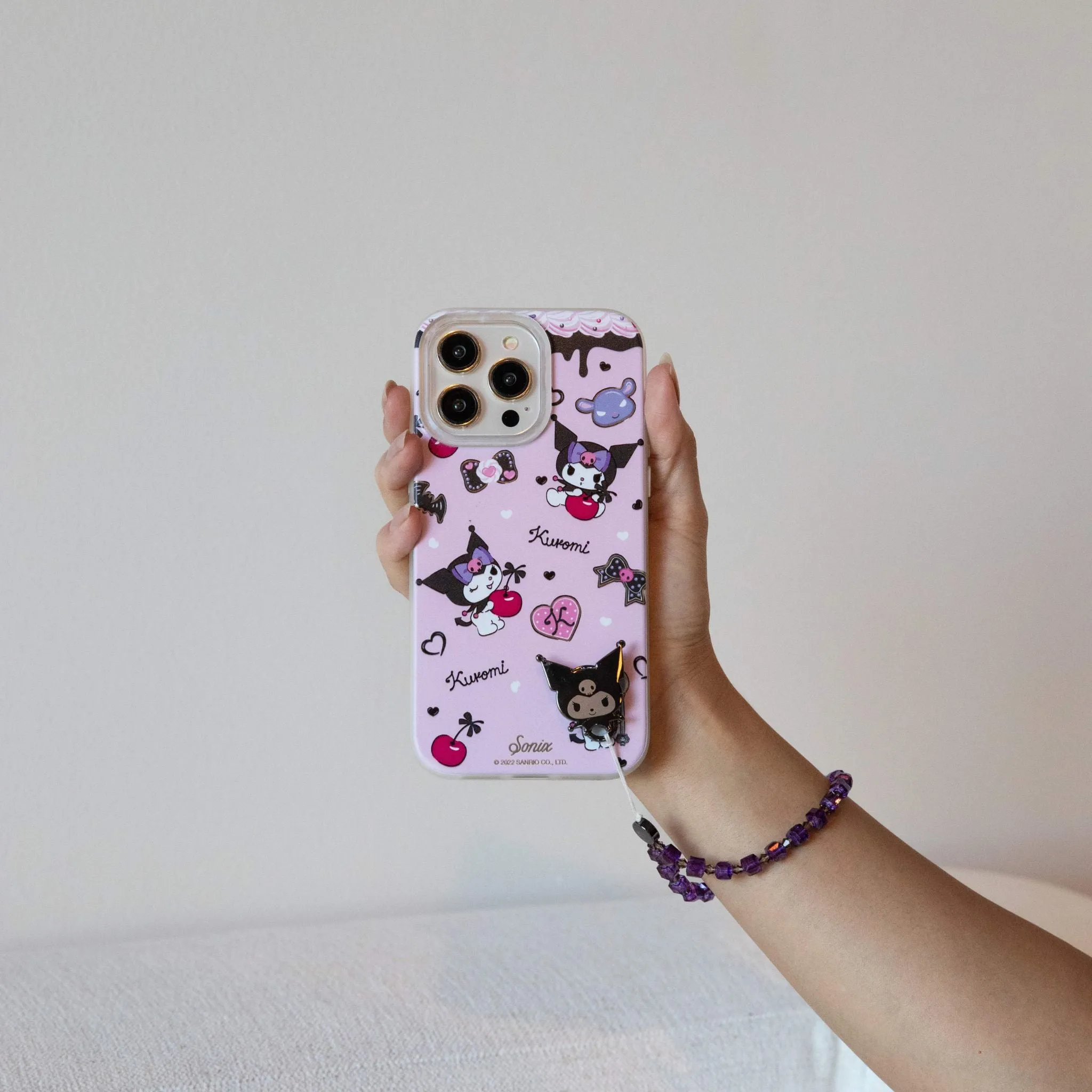 Adhesive Beaded Wristlet - Kuromi™