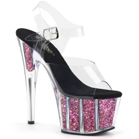 Adore-708CG Pink Confetti Glitter, 7" Heel
