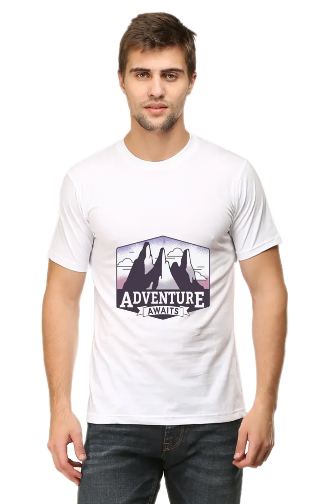Adventure Awaits Printed T-shirt for men