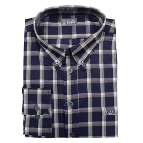 Aero Cable LS Navy Check Shirt