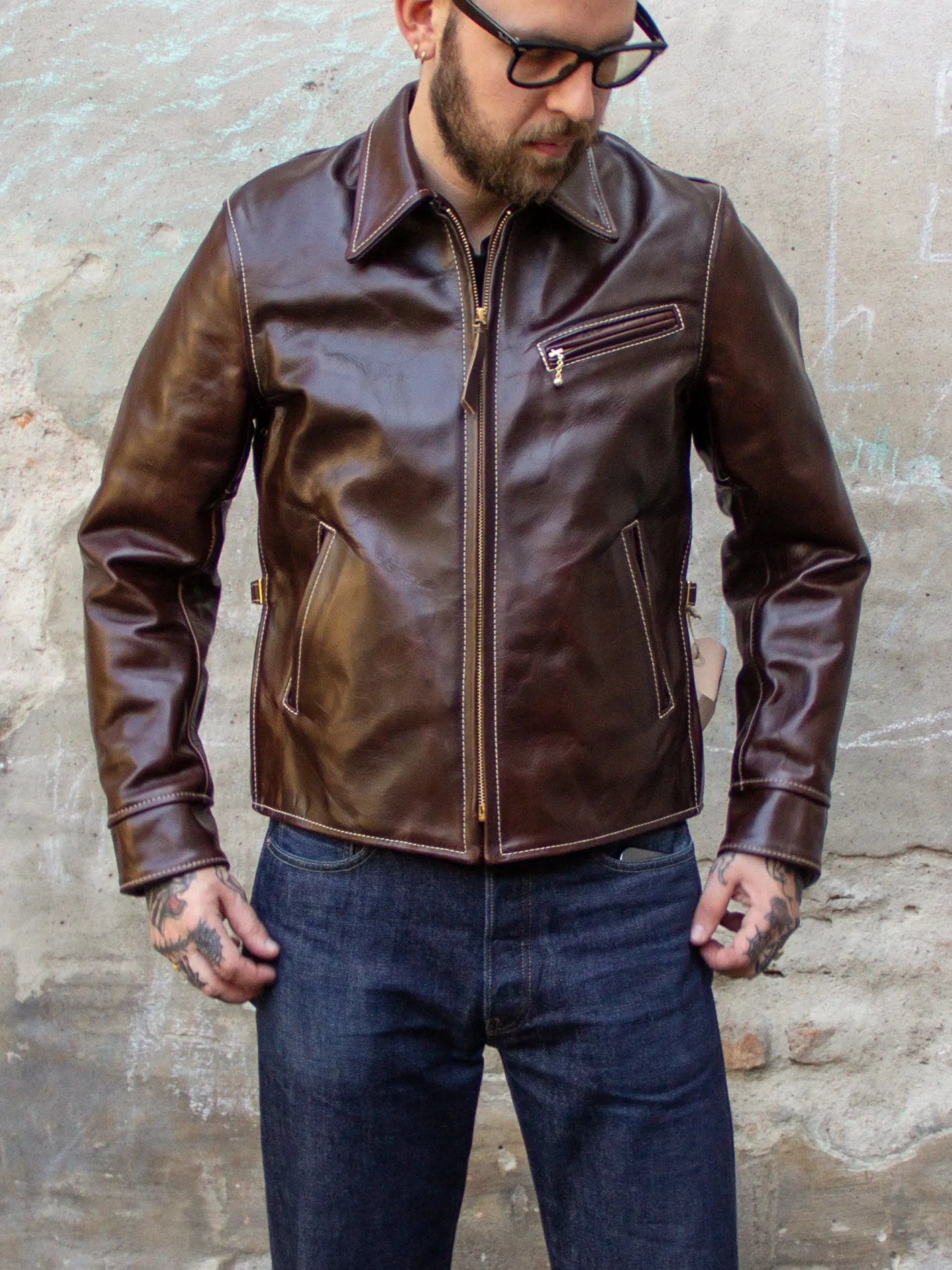 Aero x Wardrobe 19, Premier 1930's Half Belt, Brown Chromexcel Horse
