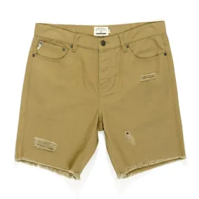Afends Mens Cut Off Denim - Olive - Cut Off Denim Shorts