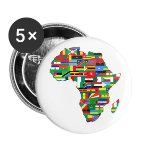 African Flags Buttons large 2.2'' (5-pack)