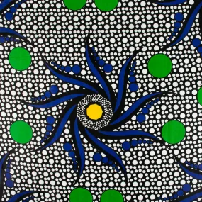 African Print - Cercles / Flowers - Blue