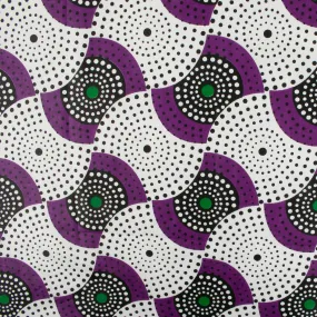 African Print - Waves - Purple / Green