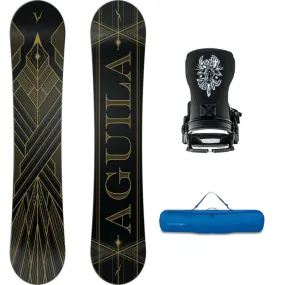 Aguila Black 159 Snowboard   Transfer Black Snowboardbindingen   Pipe Snowboardbag Deep Blue 165