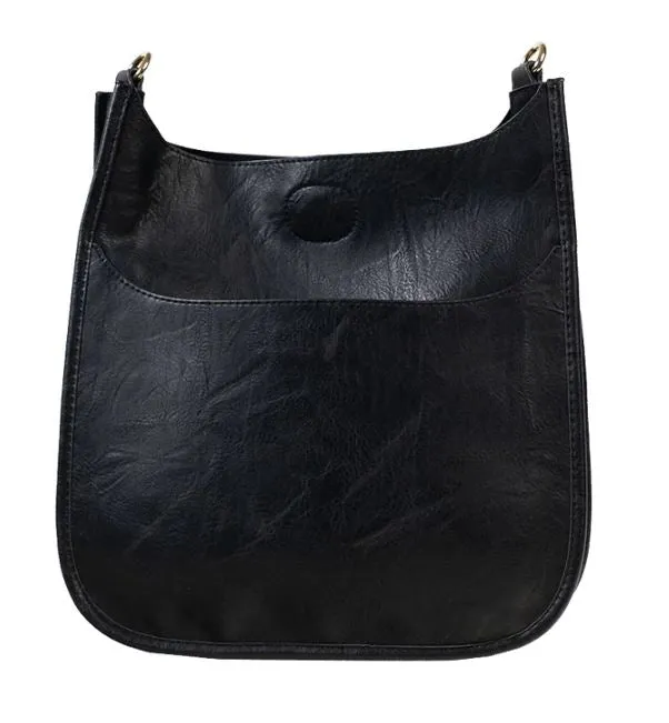 Ahdorned Black Mini Vegan Leather Messenger - No Strap