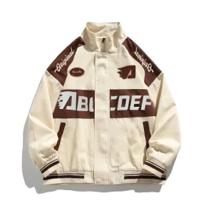 Aidase mens outfits Retro Bomber Jacket Men Vintage Racing Baseball Jackets Couple Motorcycle High Street Loose Patchwork Coats Spring Autumn