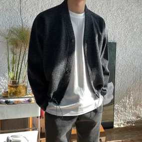 Aidase winter fits men 2024 New Autumn Winter Men V-neck Knitted Coats Male Solid Color Sweater Jackets Mens Casual V-Neck Cardigan Overcoats S454