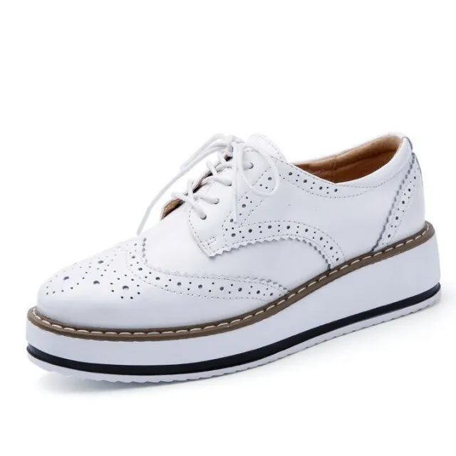 Akira Women's Patent Leather Platform Flat Shoes