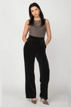 Alanna Wide Leg Velour Pant