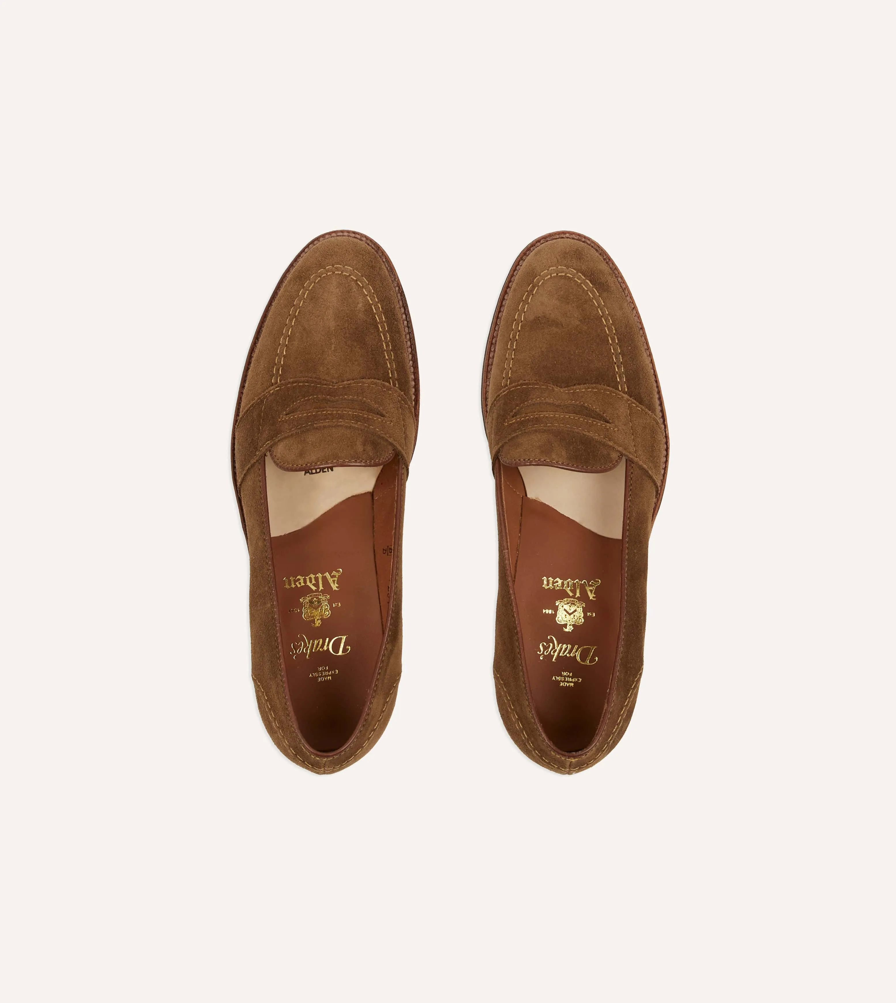 Alden Snuff Suede Full Strap Loafer