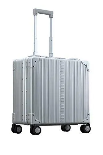 Aleon 17" Deluxe Rolling Wheeled Aluminum Hardside Business Briefcase (Platinum) Silver