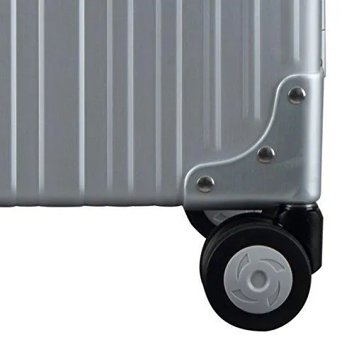 Aleon 17" Deluxe Rolling Wheeled Aluminum Hardside Business Briefcase (Platinum) Silver
