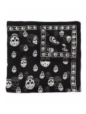 Alexander McQueen Black & cream silk skull printed scarf