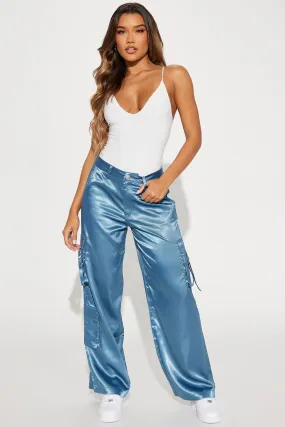 All I Need Satin Cargo Pant - Teal
