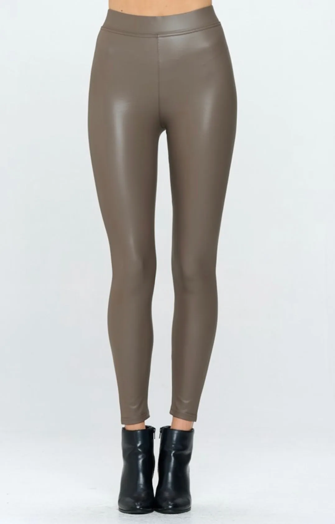 all nighter faux leather leggings- BLACK