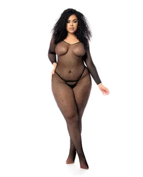 All Over Fishnet Body Stocking Black Queen