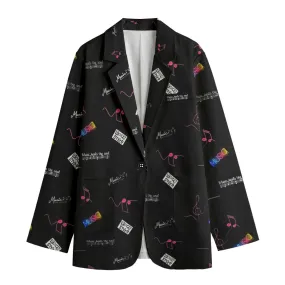 All-Over Print Women's Leisure Blazer | 245GSM Cotton music lover
