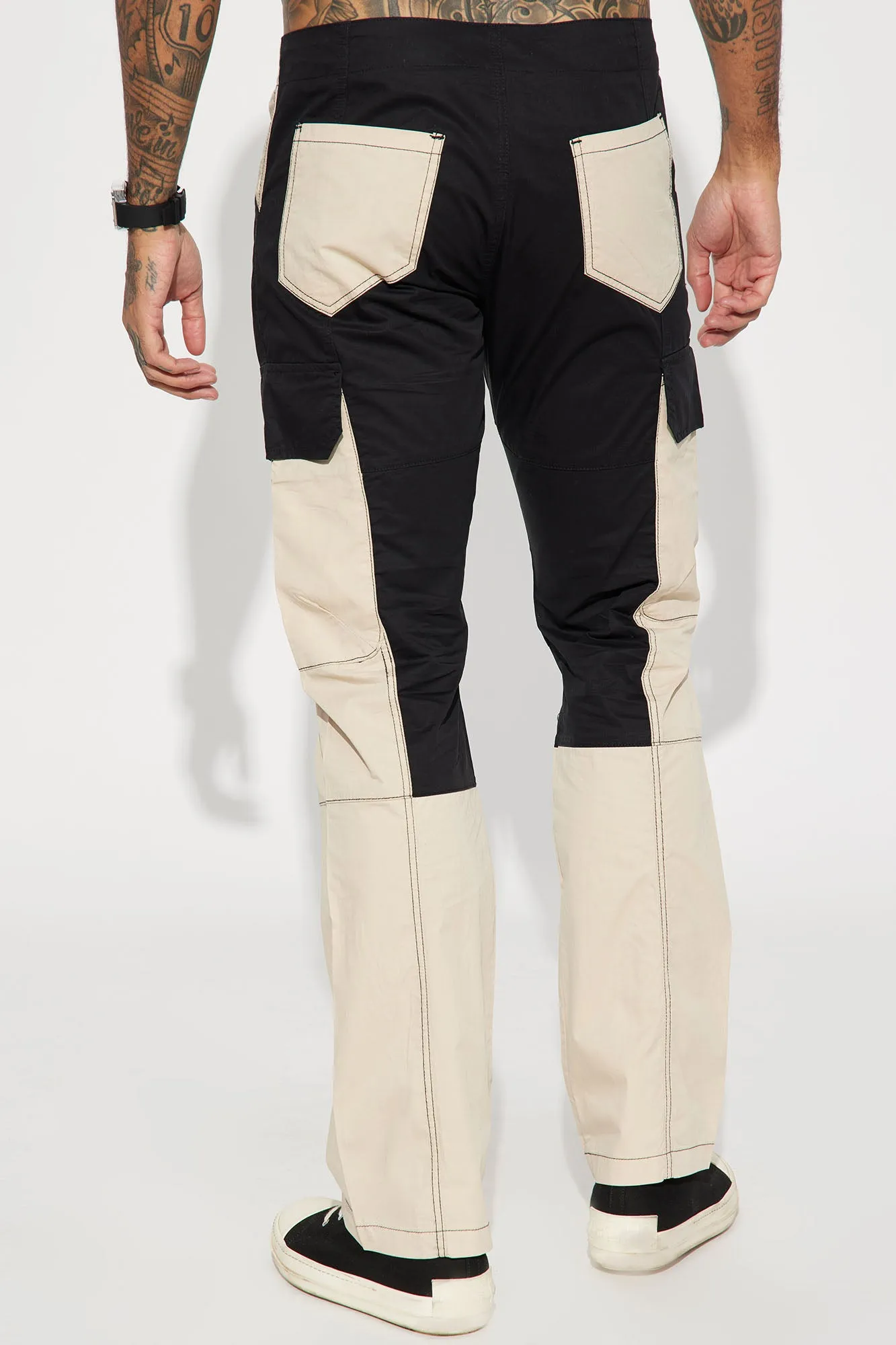 All You Nylon Cargo Flare Pants - Black/combo