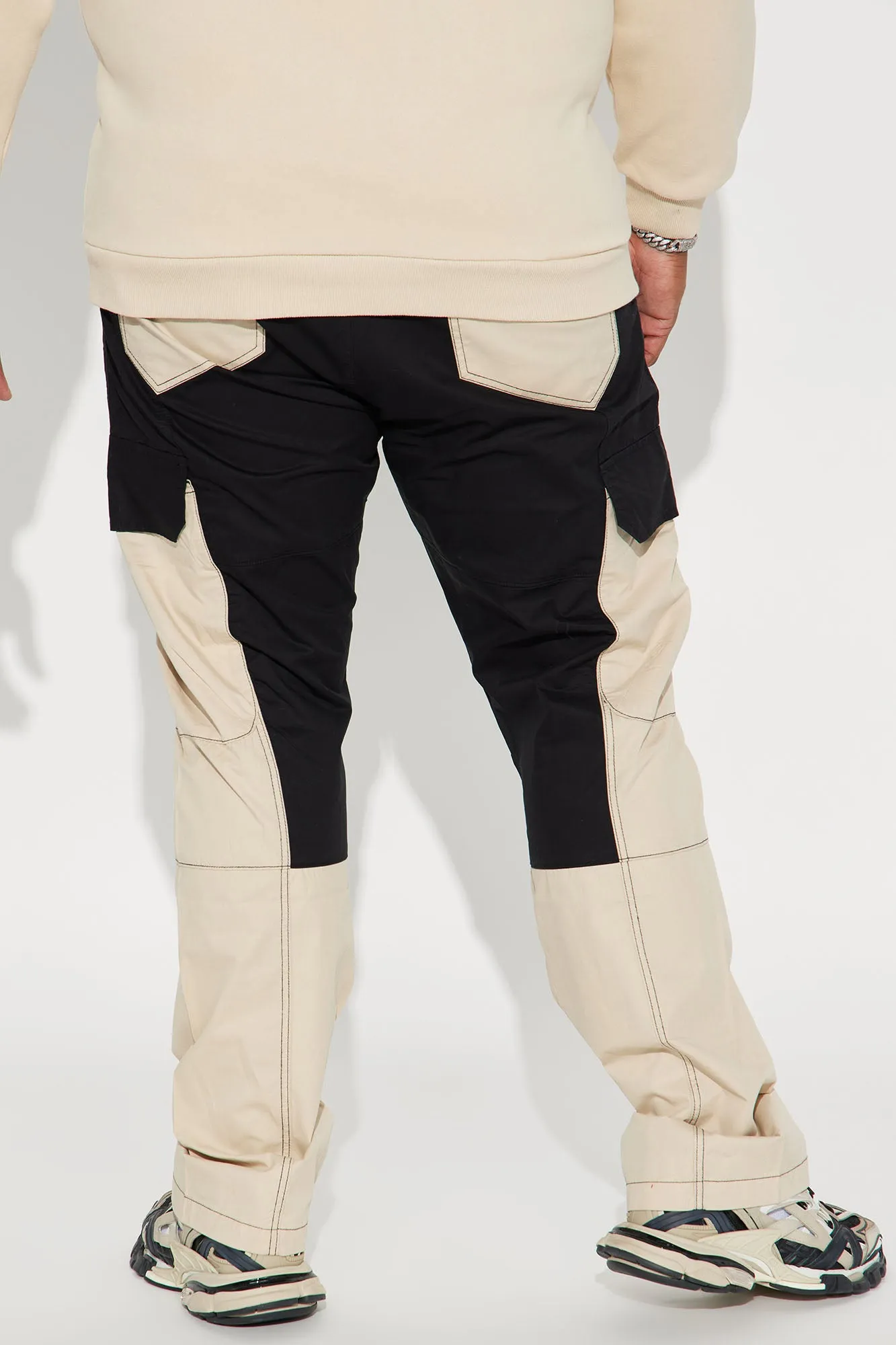 All You Nylon Cargo Flare Pants - Black/combo
