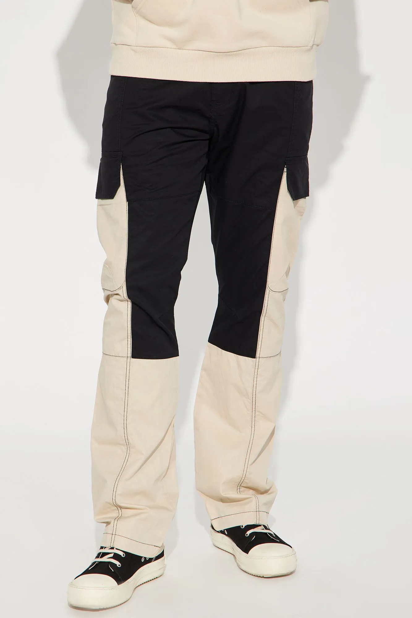 All You Nylon Cargo Flare Pants - Black/combo