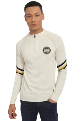 Allen Solly Men's Acrylic Blend Casual Sweater (ASSWWRGF295944_Cream