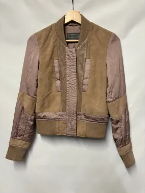 AllSaints Pink Leather Bomber Jacket Size 4