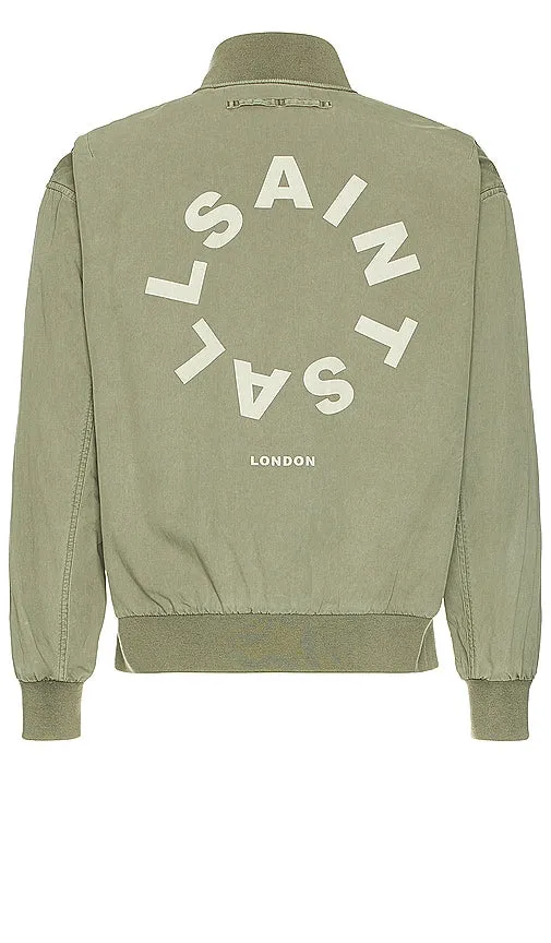ALLSAINTS Tierra Faded Bomber in Olive