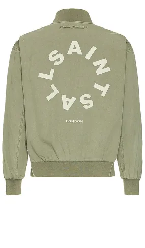ALLSAINTS Tierra Faded Bomber in Olive