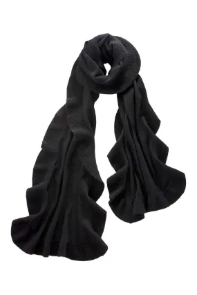 Alpine Cashmere Ruffle Wrap | Black