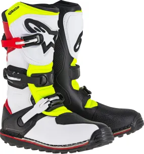 ALPINESTARS TECH-T BOOTS WHITE/RED/YELLOW/BLACK SZ 11 2004017-2351-11