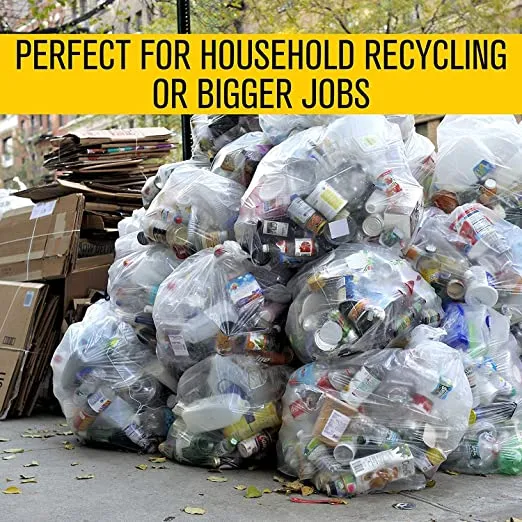 Aluf Plastics 145815CL- 50-55 Gallon Clear Trash Bags - (Huge 100 Pack) - 38" x 58" - 1.5 MIL - Heavy Duty Industrial Liners Clear Garbage Bags for Recycling, Contractors, Storage, Outdoor
