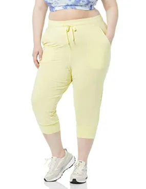 Amazon Essentials Women's Brushed Tech Stretch Crop Jogger Pant (Available in Plus Size), Grey Space Dye, X-Small
