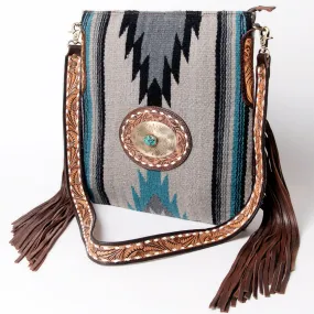 American Darling ADBGA283A Messenger Hand Tooled Saddle Blanket Genuine Leather women bag western handbag purse
