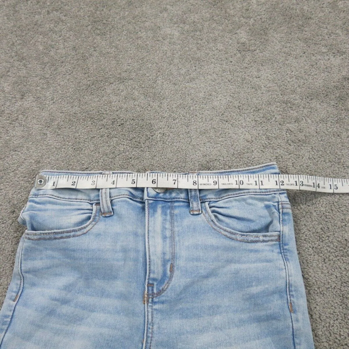 American Eagle Women Skinny Leg Jeans Next Level Stretch Mid Rise Pockets Blue 2