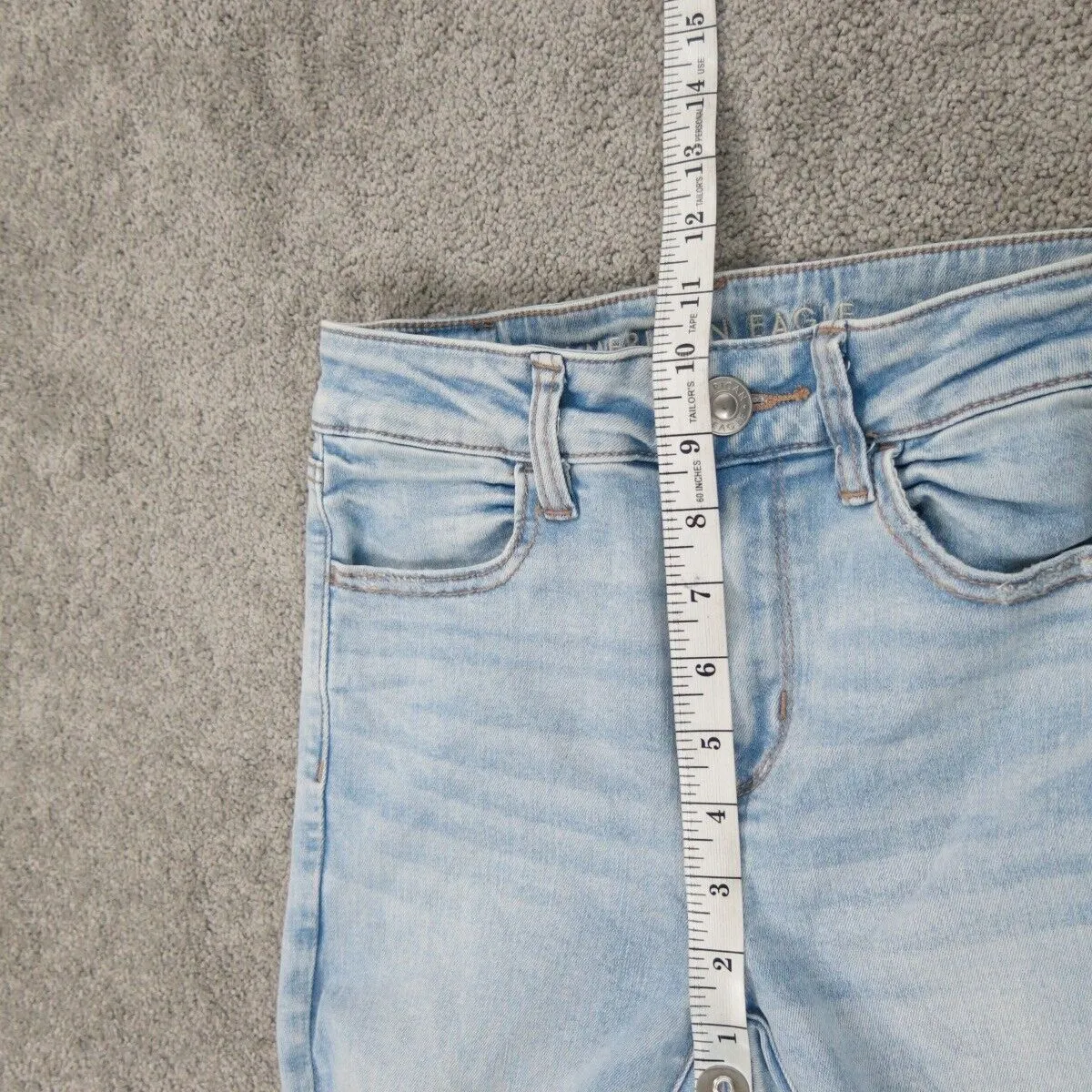 American Eagle Women Skinny Leg Jeans Next Level Stretch Mid Rise Pockets Blue 2