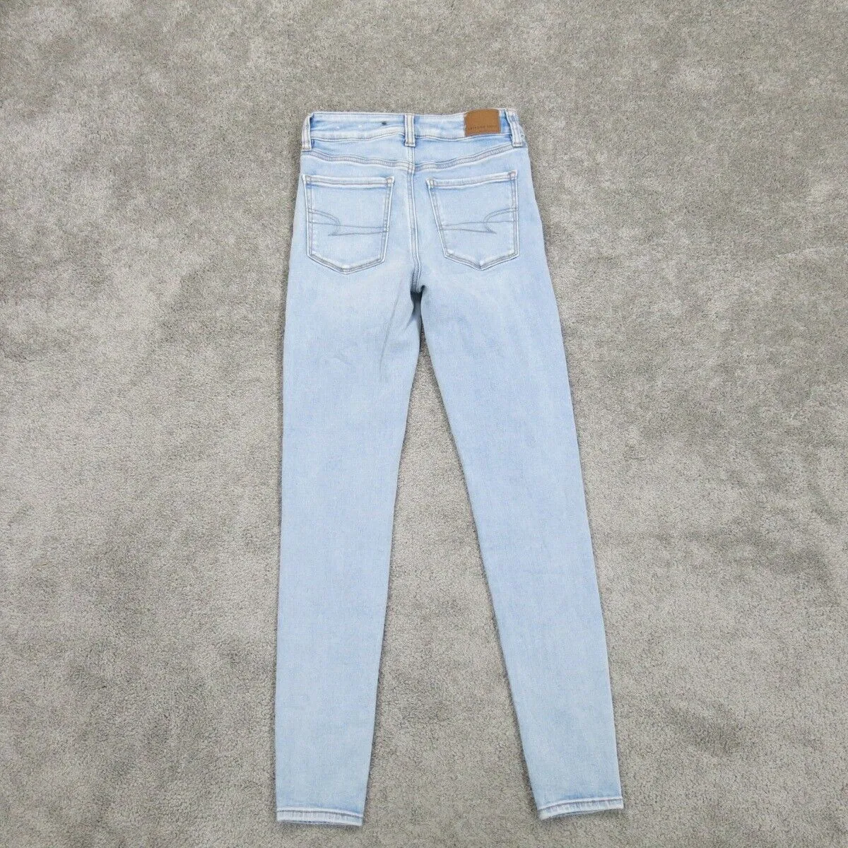 American Eagle Women Skinny Leg Jeans Next Level Stretch Mid Rise Pockets Blue 2