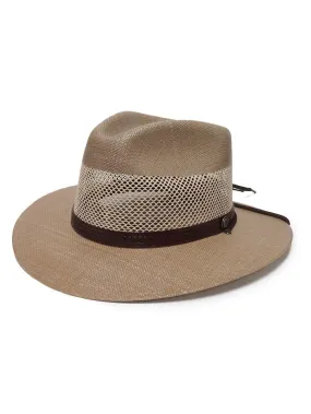 American Hat Makers MILAN-TAN Straw Fedora Hat Tan