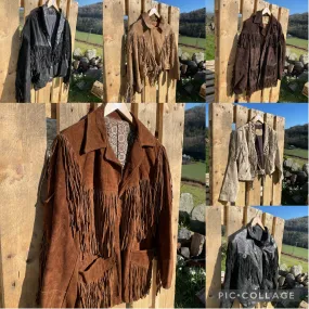 American suede leather tassel jackets x14