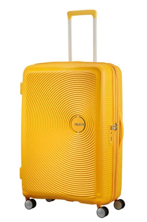 American Tourister Soundbox 77cm Large Spinner-Expandable | Golden/Yellow
