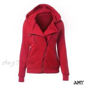 Amy Fashion - Casual Simple Zipper Basic Jackets