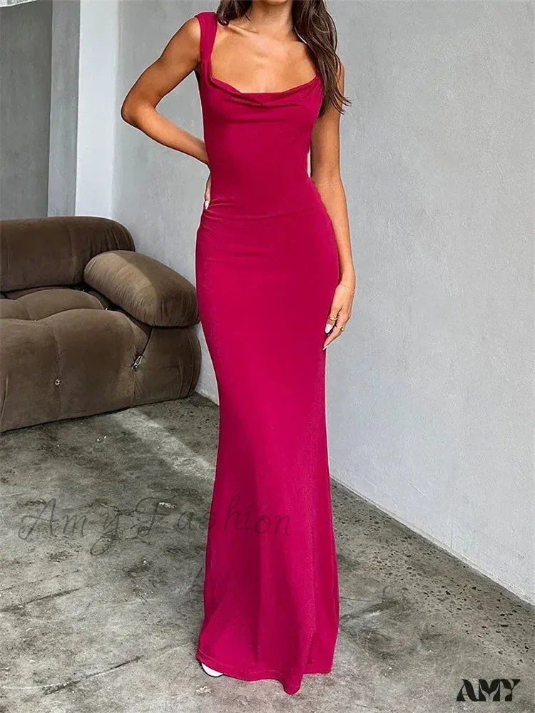 Amy Fashion - Elegant Women Bow Patchwork  Sleeveless V-neck Low Cut Backless Solid Cocktail Party Formal Vestidos