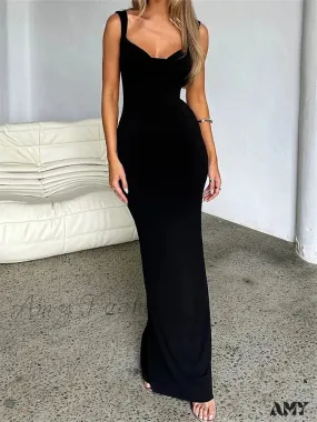 Amy Fashion - Elegant Women Bow Patchwork  Sleeveless V-neck Low Cut Backless Solid Cocktail Party Formal Vestidos