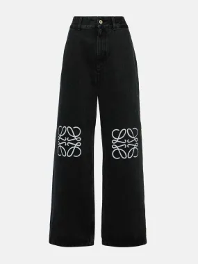 Anagram high-rise wide-leg jeans