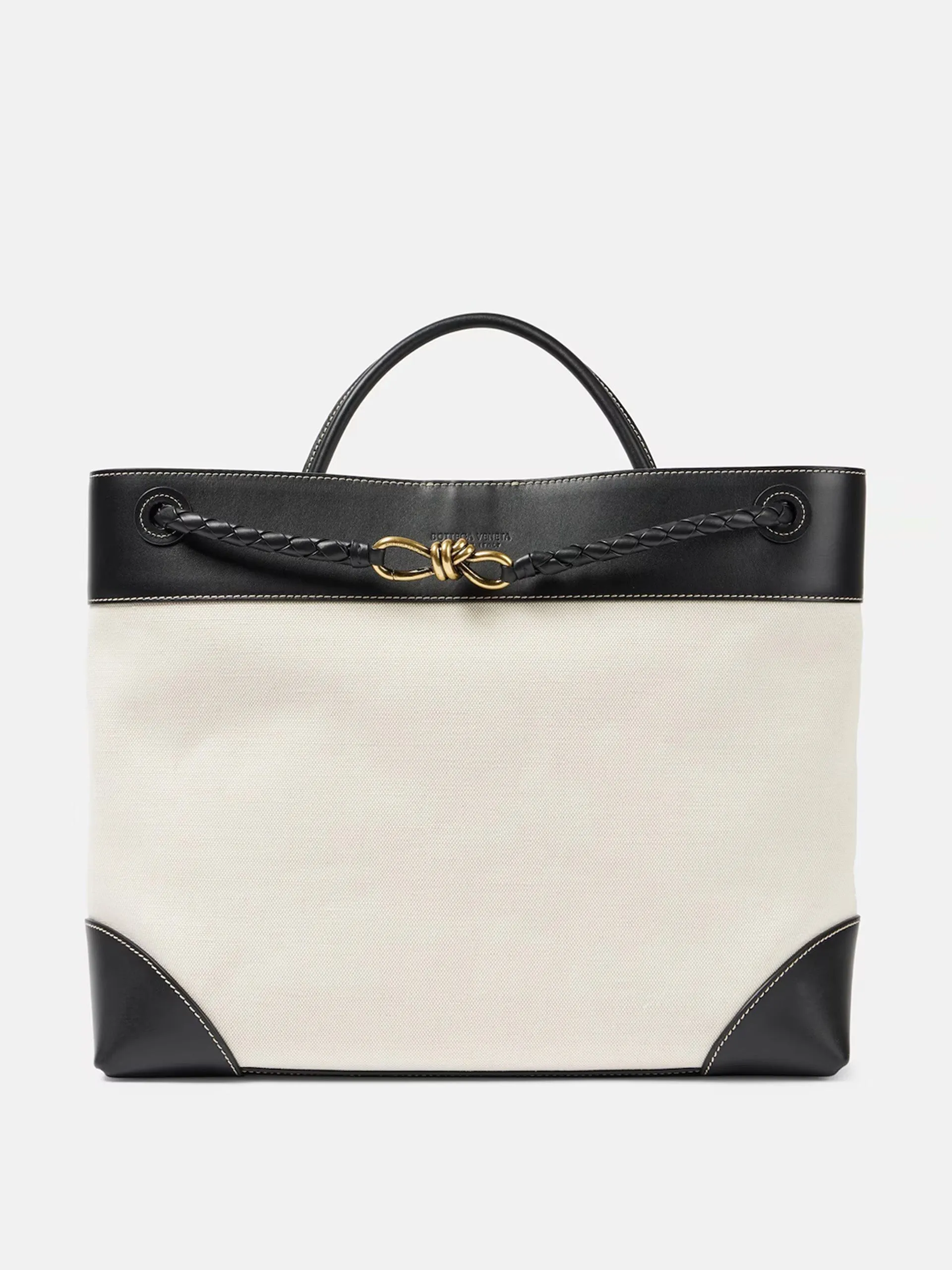 Andiamo Large leather-trimmed canvas tote bag