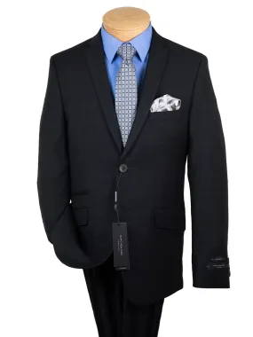 Andrew Marc 27435 69% Polyester / 29% Polyester / 2% Spandex Boy's Skinny Fit Suit- Black - Windowpane