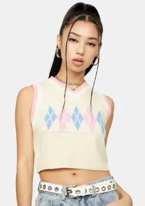 Angel Schooled U Cropped Argyle Vest