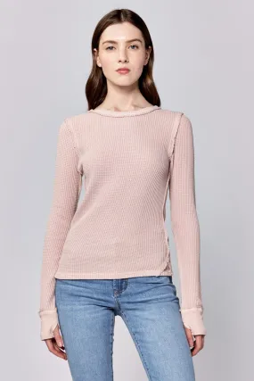 ANIA THERMAL LONG SLEEVE FITTED TOP SEPIA ROSE