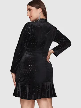 Animal Ruffles Ties Regular Dresses
